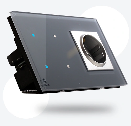 شیشه کلید ترکیبی دو خانه ECO ( 1 پریز + 1 کلید ) (کپی)