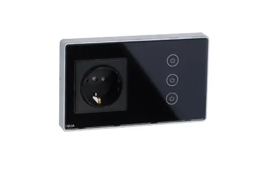 شیشه کلید ترکیبی دو خانه پلاس [1 پریز + 1 کلید]